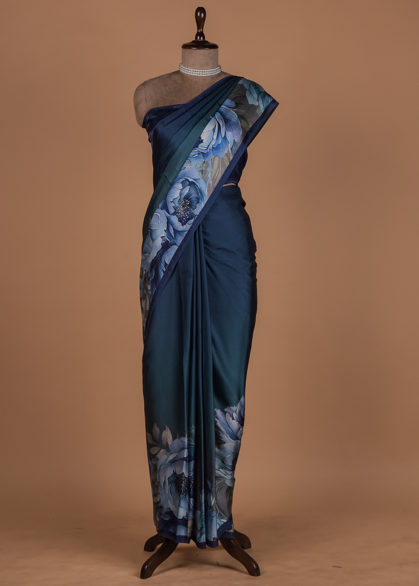 Multicoloured Satin Printed Saree