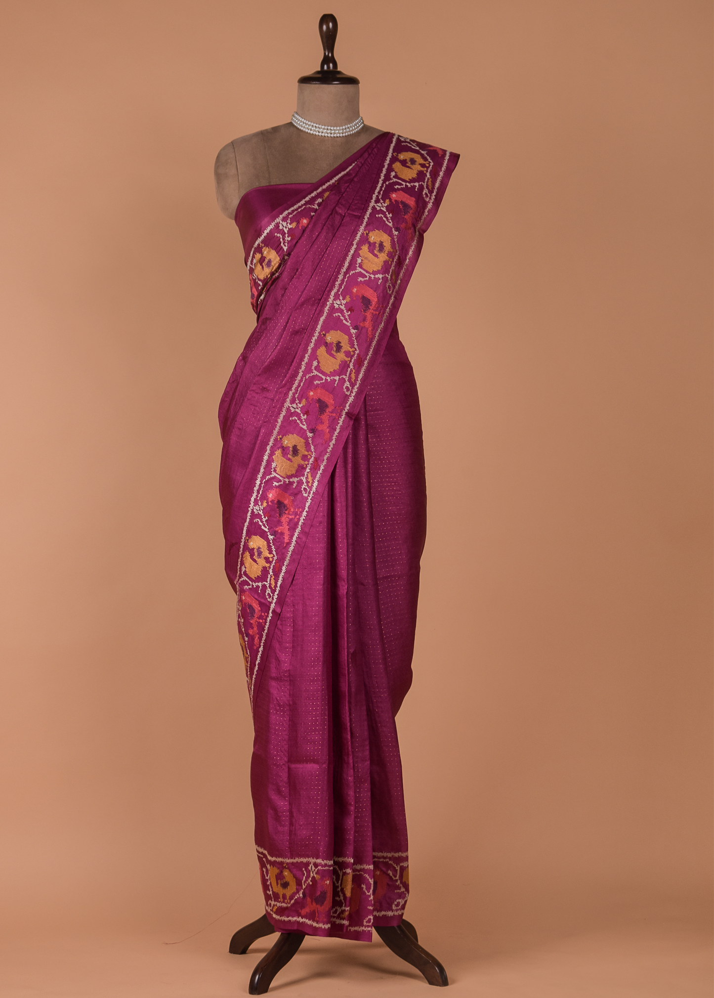 Pink Tussar Embroidered Saree