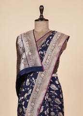 Blue Art Silk Banarasi Saree