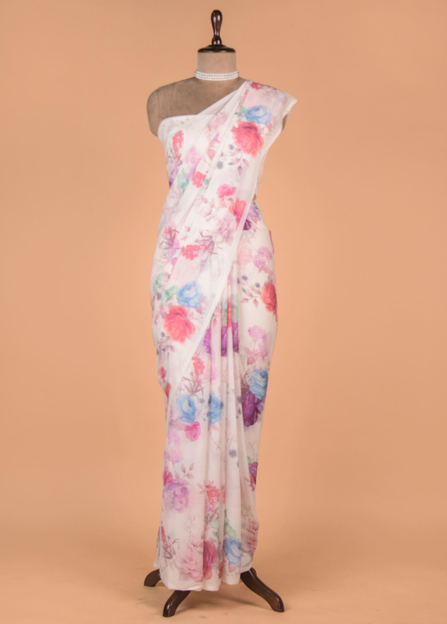 Multicoloured Chifon Printed Saree