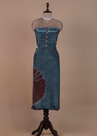 Blue Crepe Dress Material