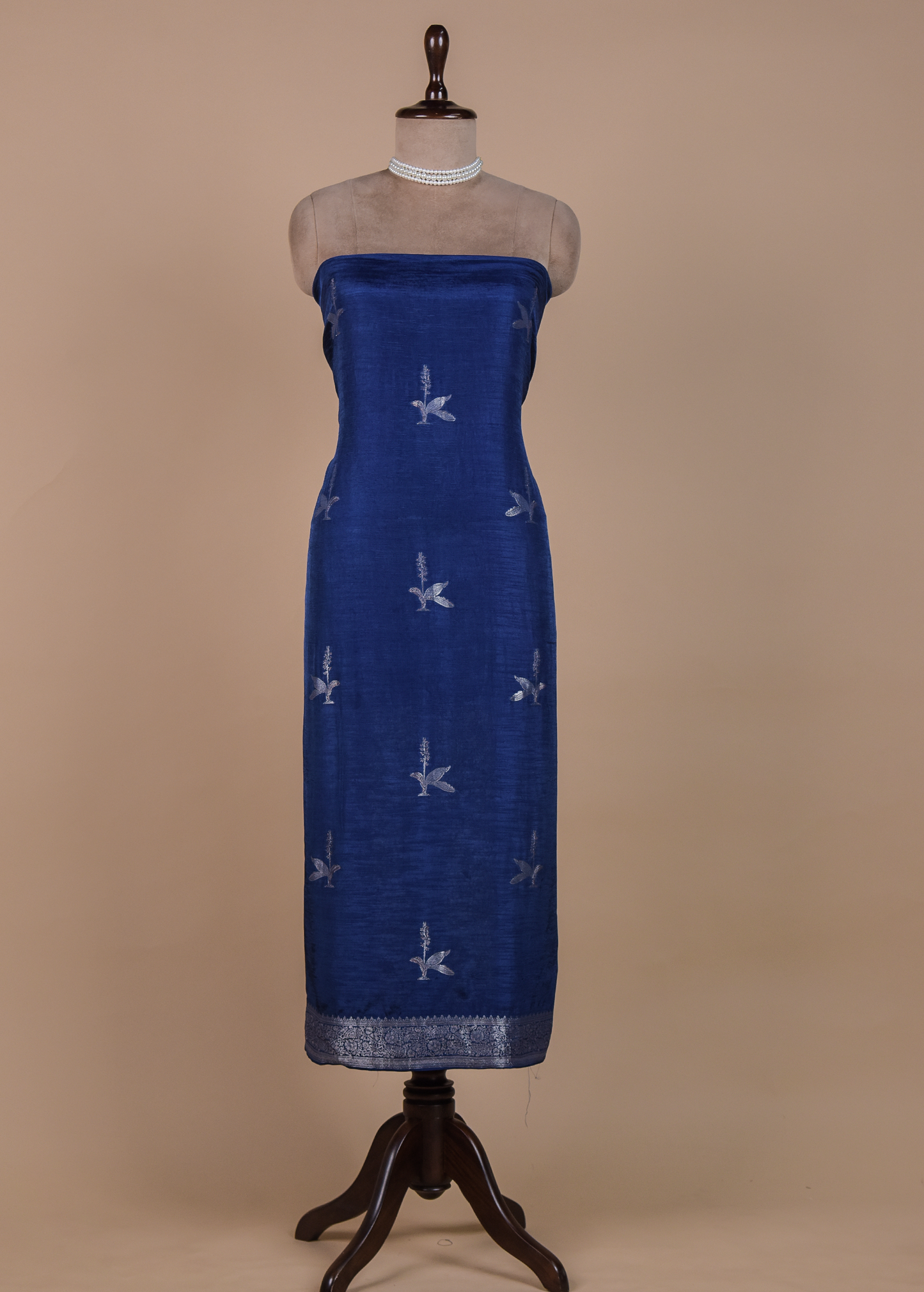 Blue Cotton Silk Dress Material