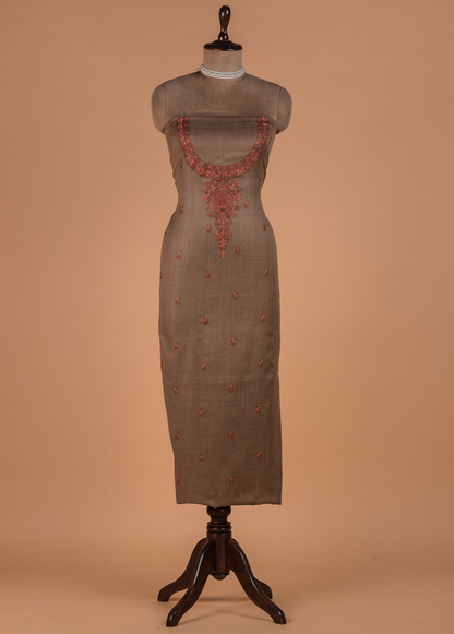 Grey Pashmina Dress Material