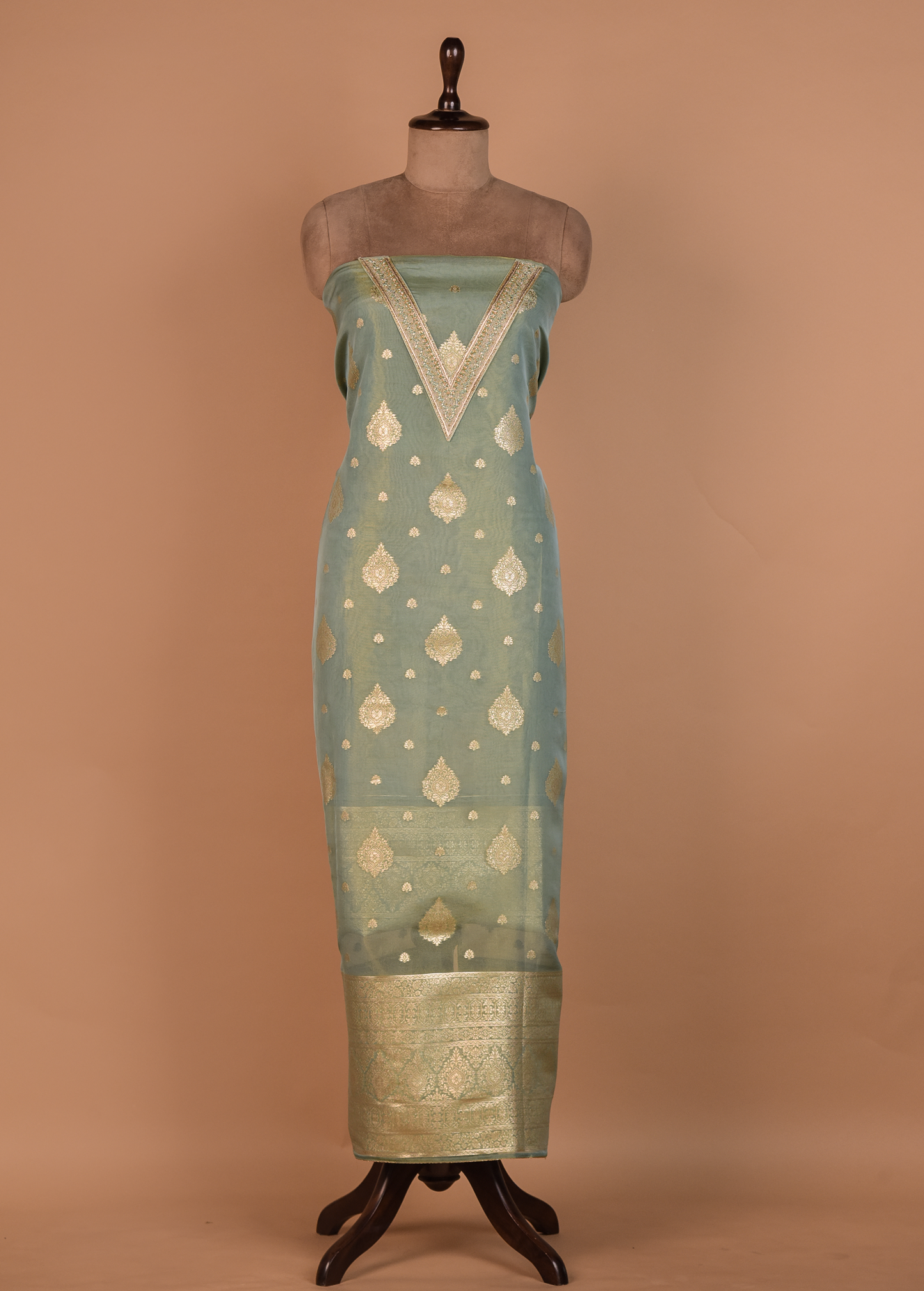 Blue Tissue Dress Material