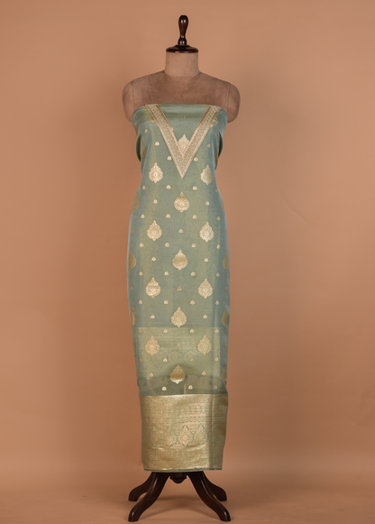 Blue Tissue Dress Material