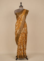 Yellow Tussar Printed Saree