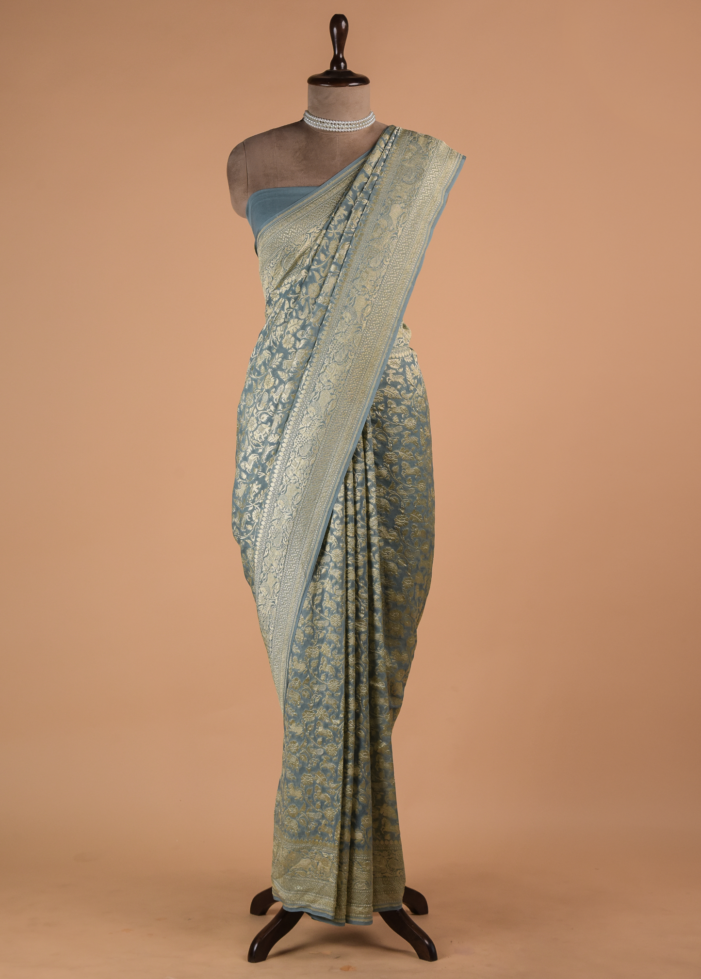 Blue Georgette Banarasi Saree