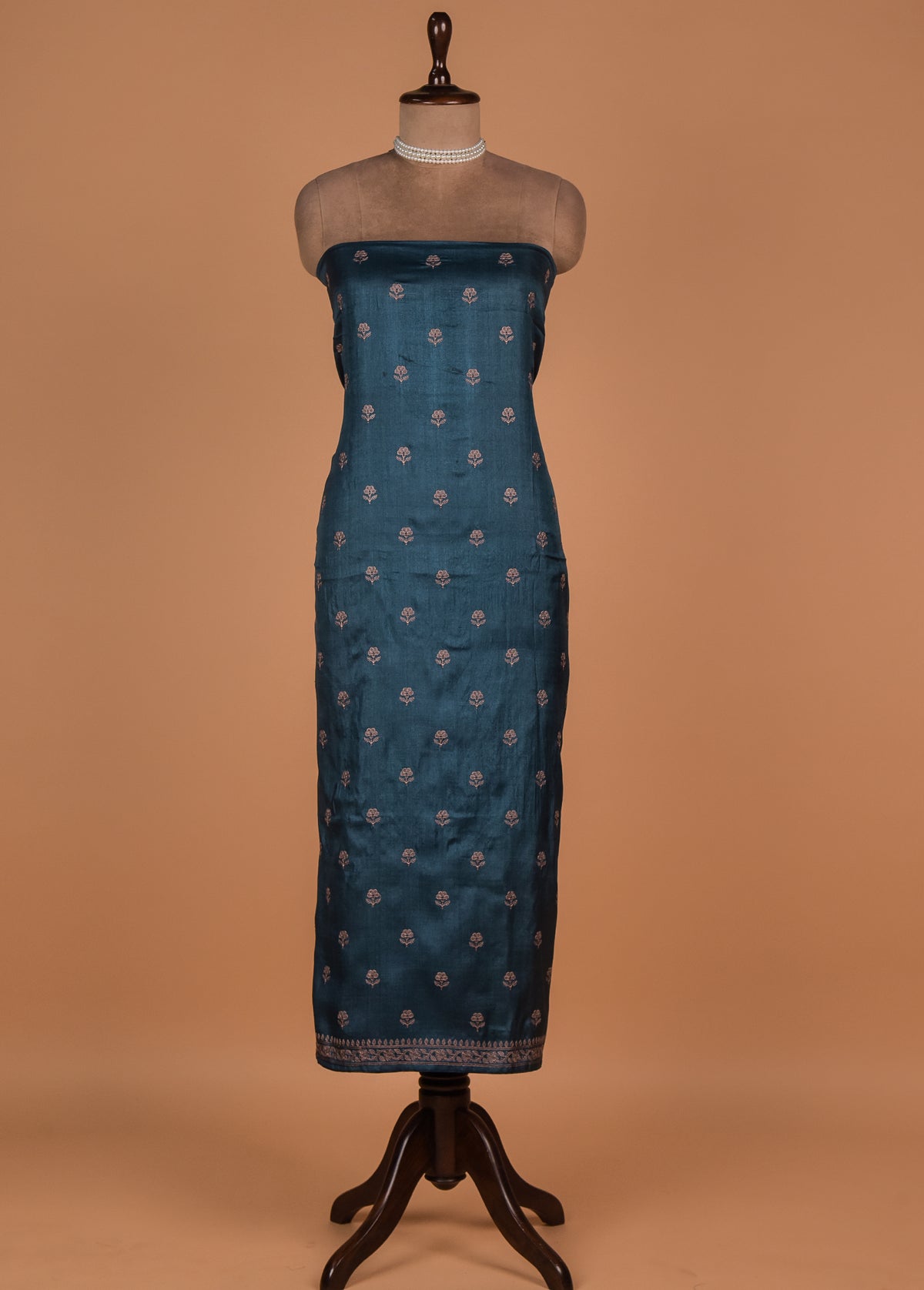 Blue Tussar Dress Material