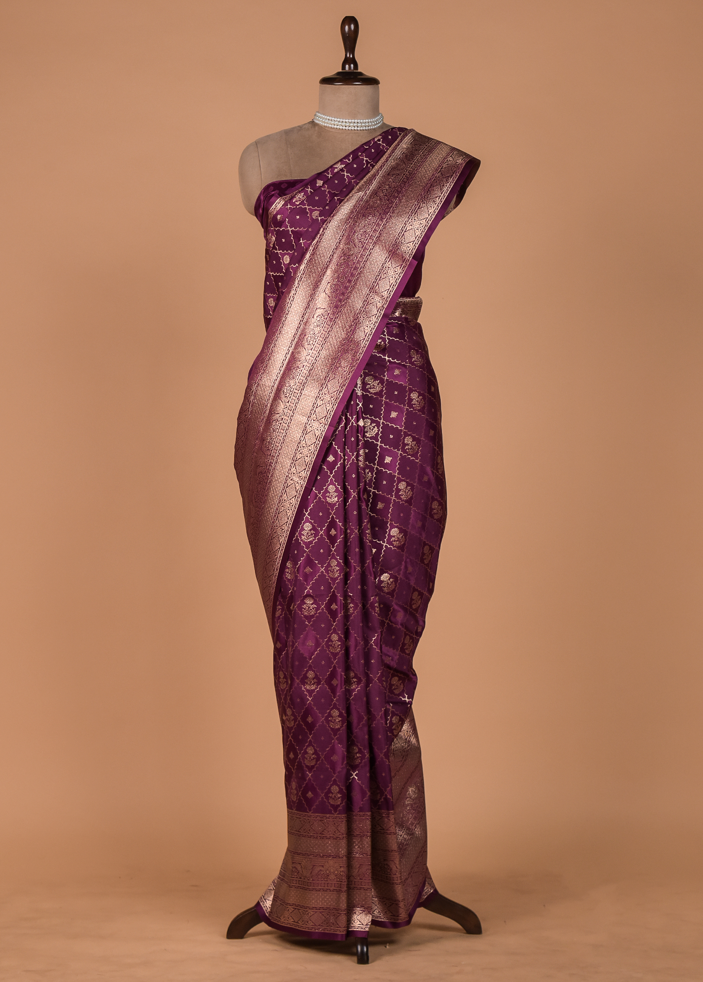 Wine Art Silk Kanjeevaram Saree