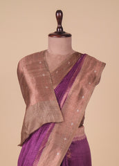 Purple Tussar Banarasi Saree