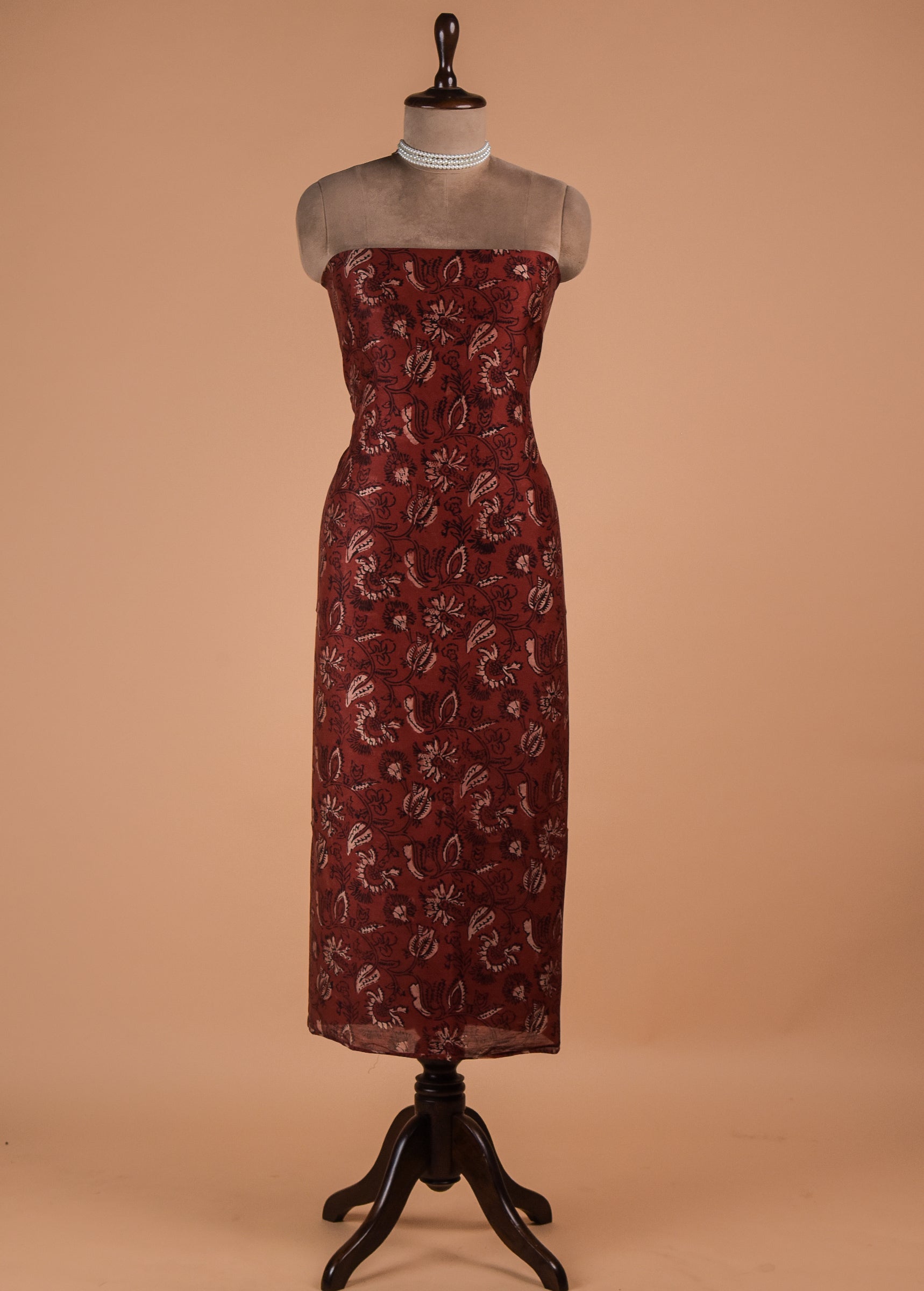 Black Chanderi Cotton Dress Material