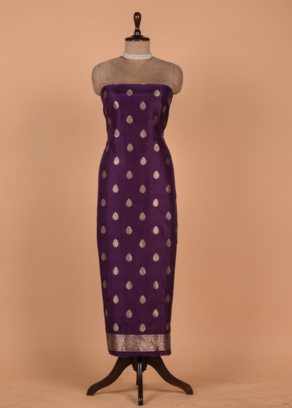 Purple Silk Dress Material