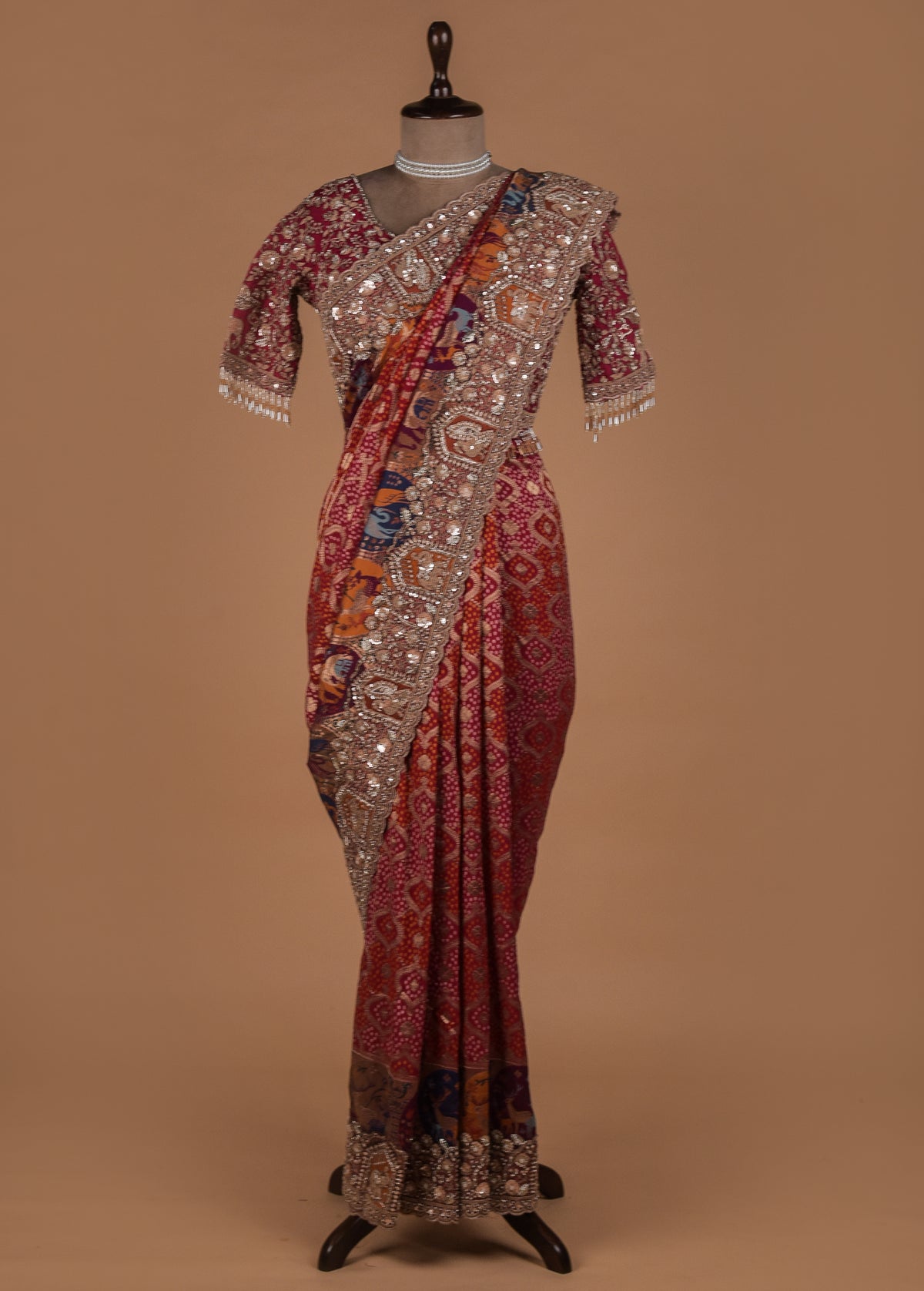 Red Georgette Banarasi Saree
