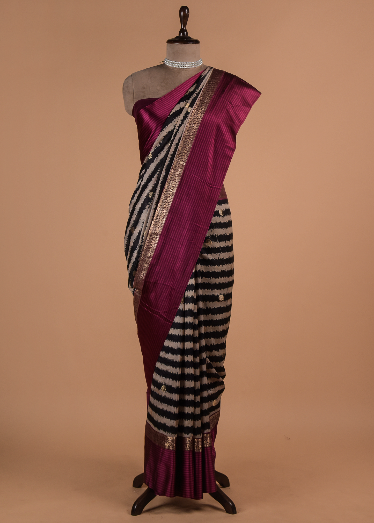 Multicoloured Tussar Printed Saree