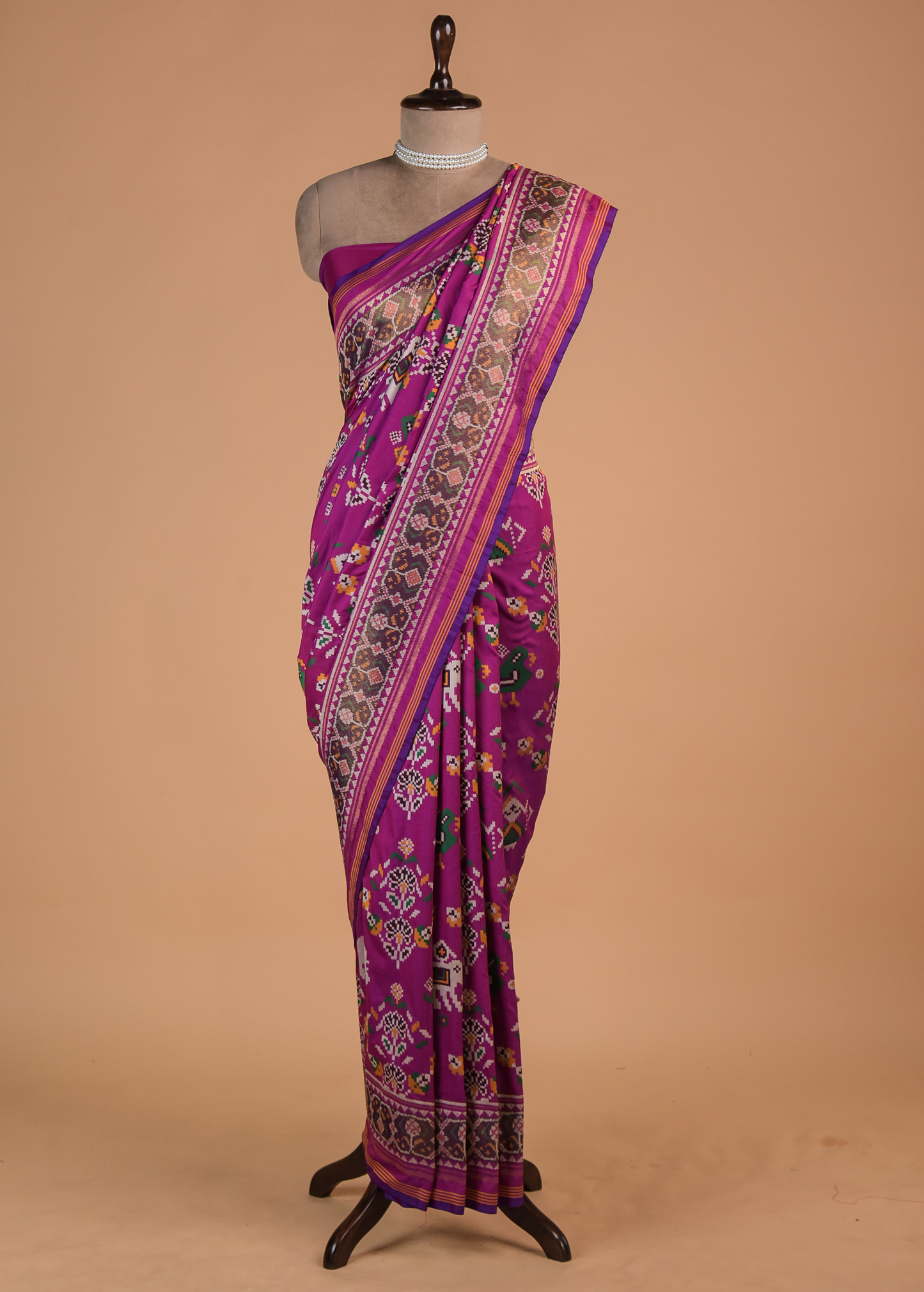 Purple Art Silk Patola Saree