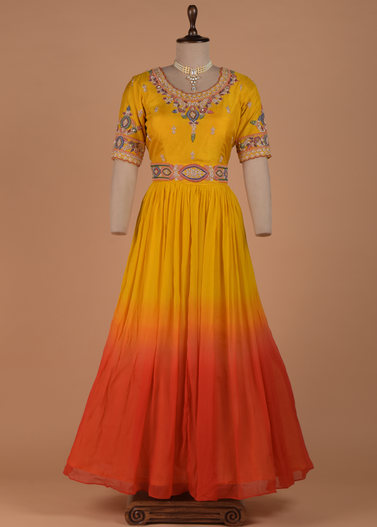 Yellow Georgette Lehenga