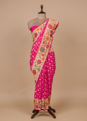 Pink Georgette Bandhani Saree