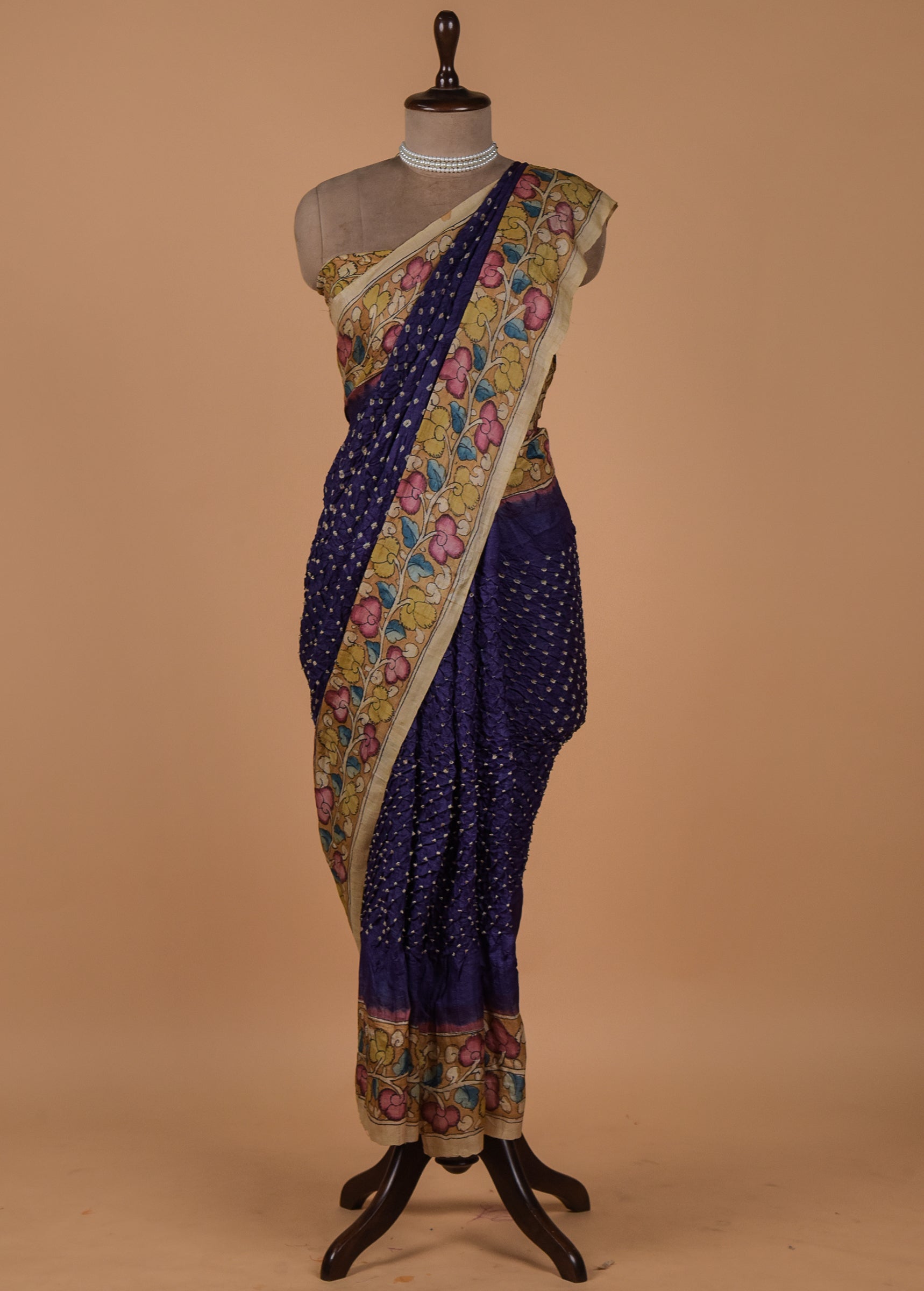 Purple Tussar Printed Saree