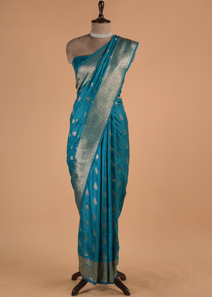 Blue Art Silk Banarasi Saree