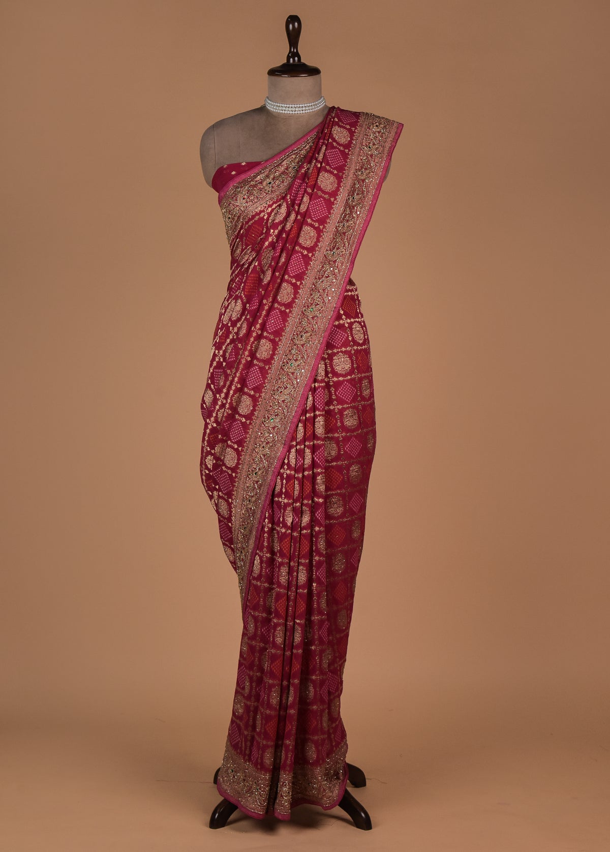 Pink Georgette Banarasi Saree