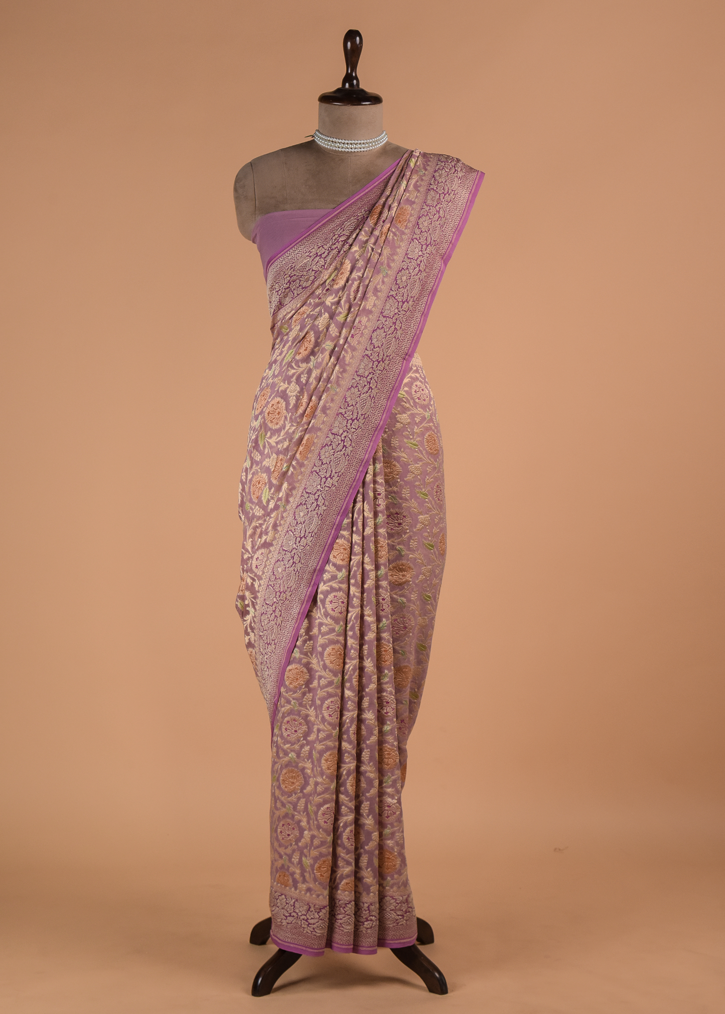 Purple Georgette Banarasi Saree