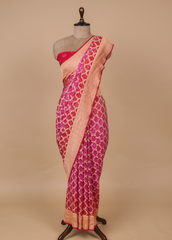 Multicoloured Georgette Bandhani Saree