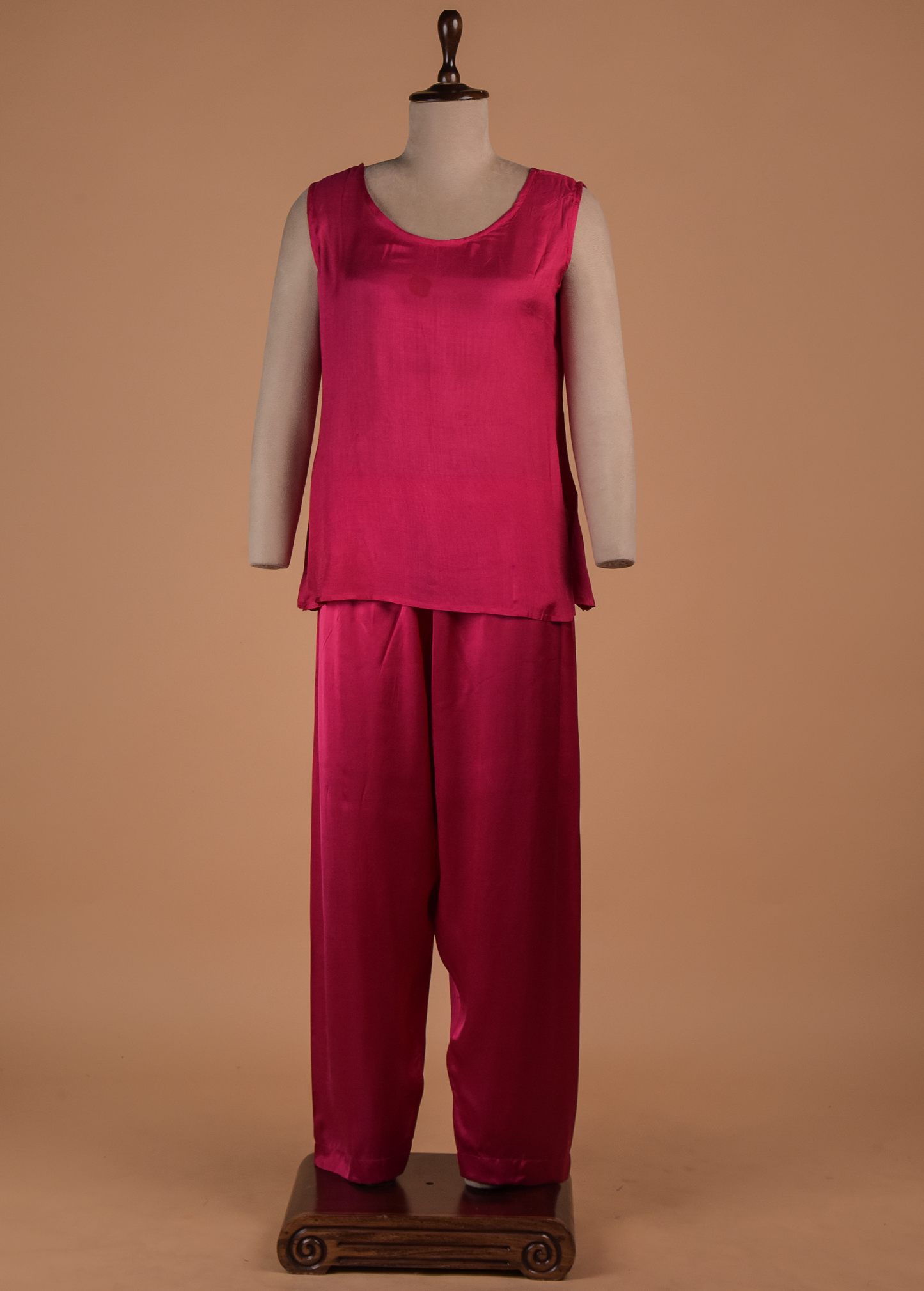 Pink Crepe Silk Coord Set