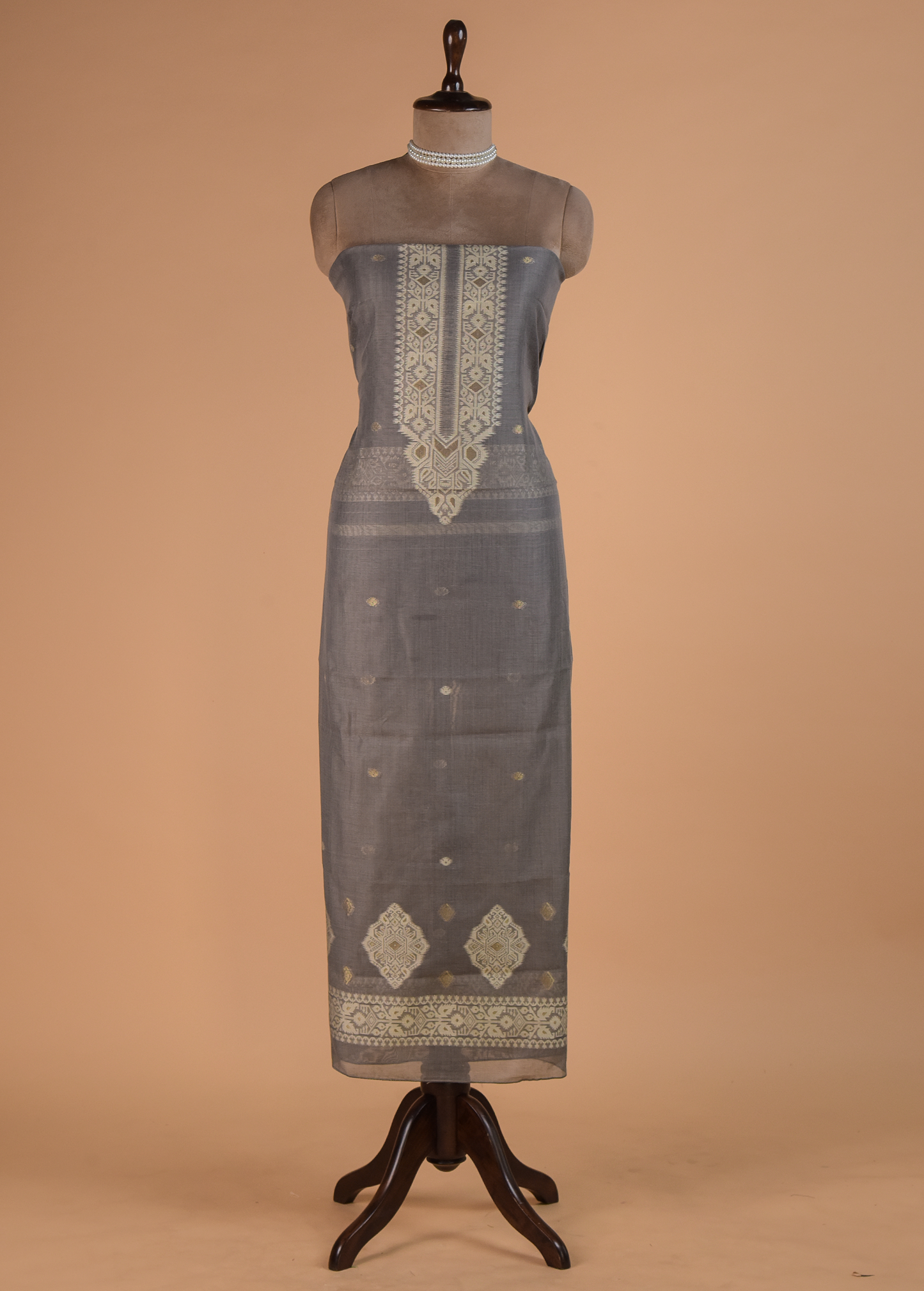 Grey Cotton Dress Material