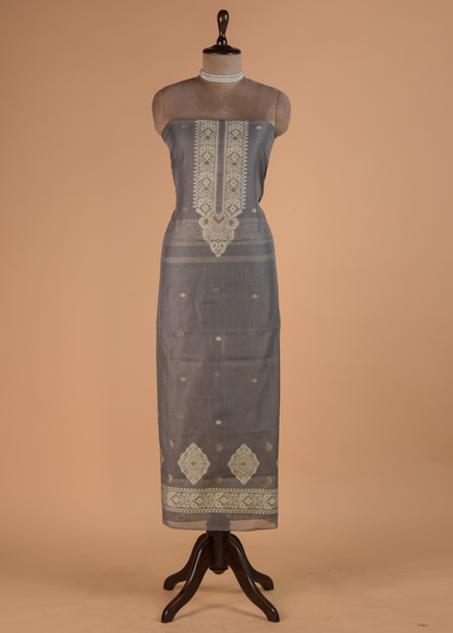 Grey Cotton Dress Material