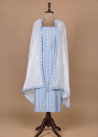 Blue Cotton Dress Material