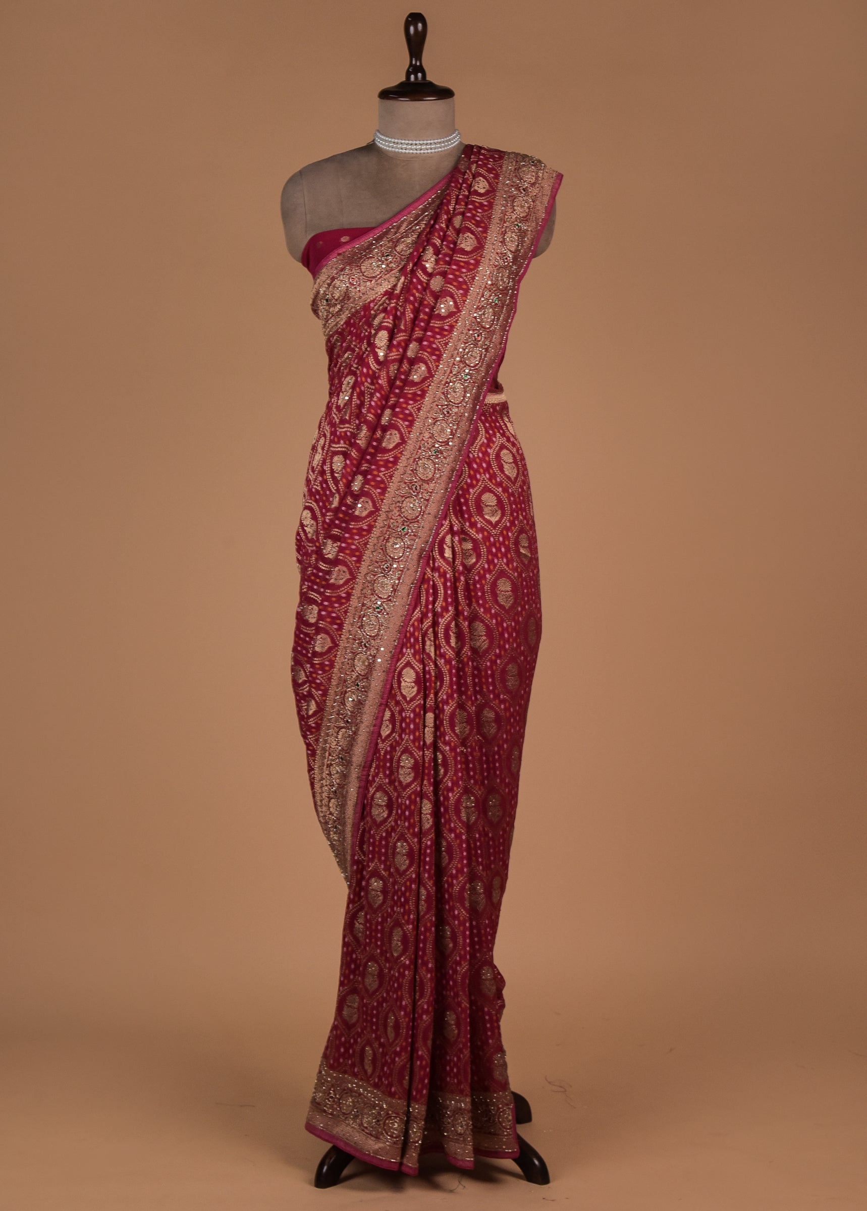 Pink Georgette Banarasi Saree