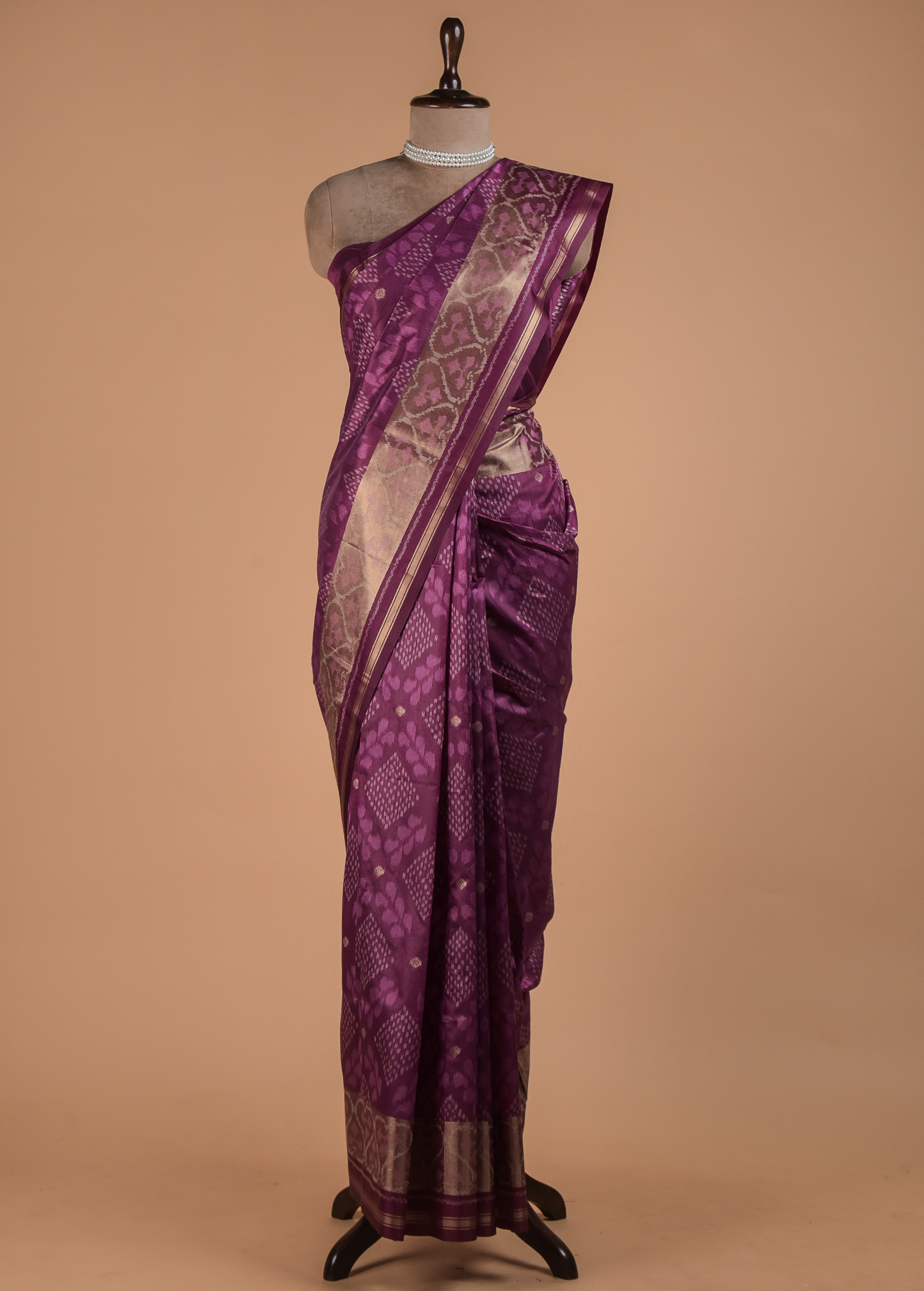 Purple Art Silk Patola Saree