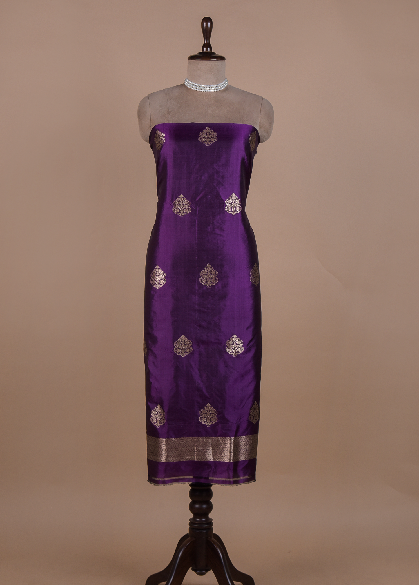 Purple Silk Dress Material