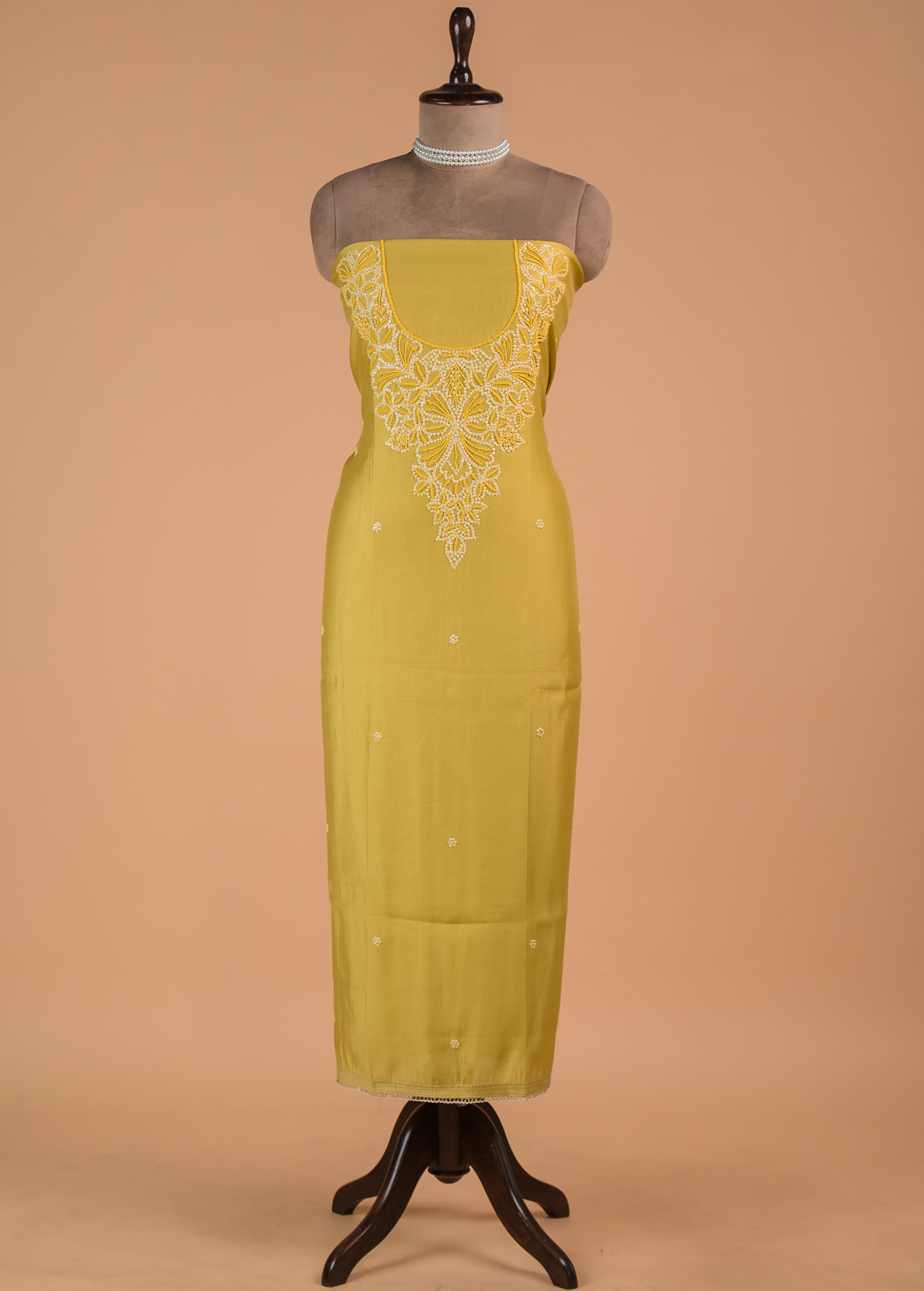 Yellow Cotton Dress Material | Greenways