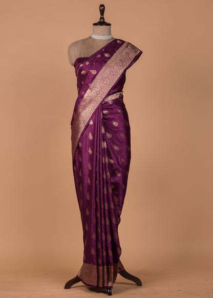 Wine Art Silk Kanjeevaram Saree