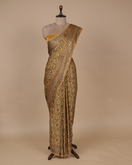 Gold Gajji Silk Embroidered Saree