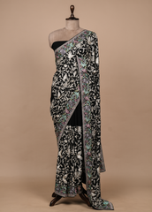 Black Georgette Embroidered Saree