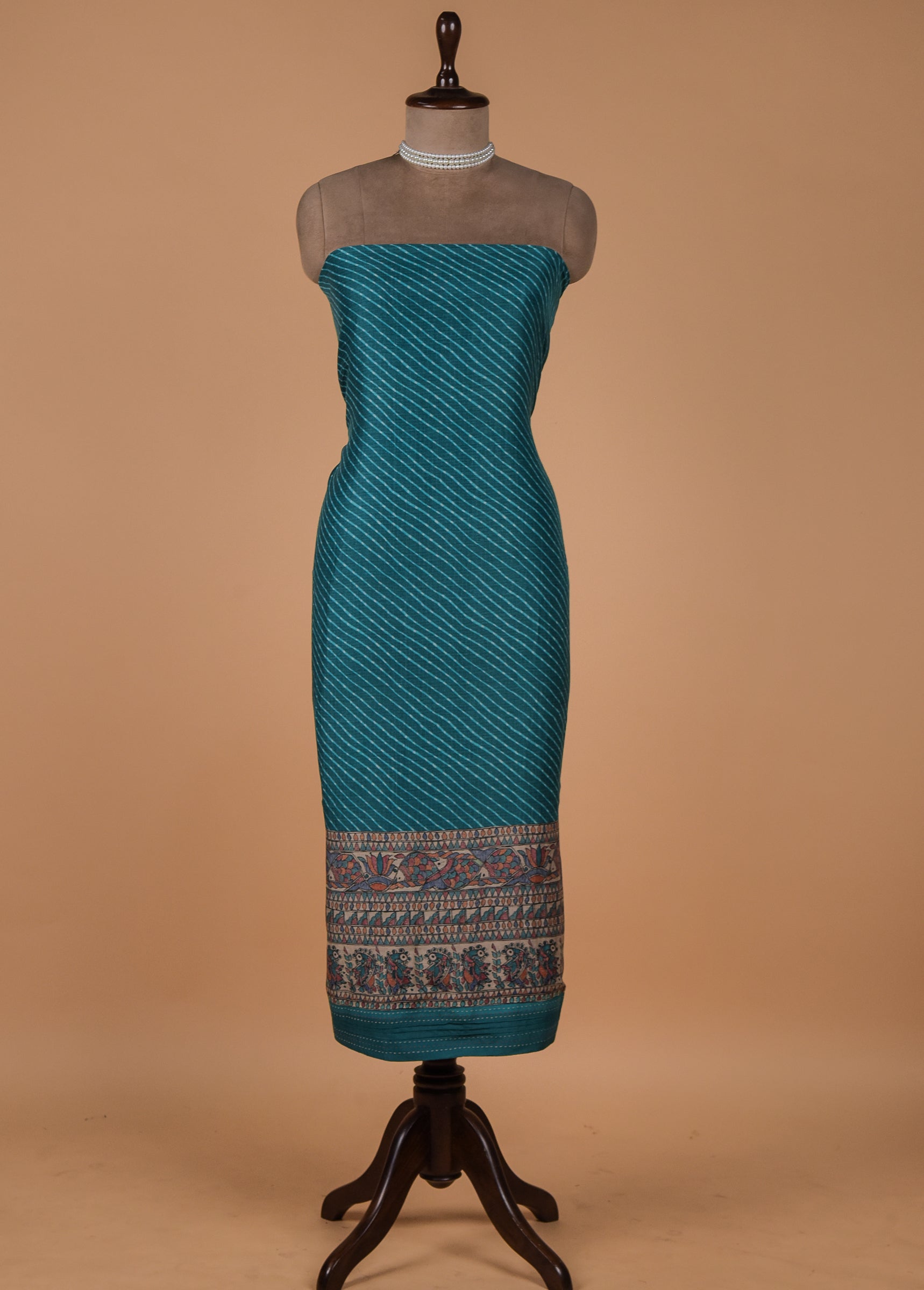 Blue Cotton Silk Dress Material