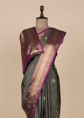 Grey Silk Kanjeevaram Saree