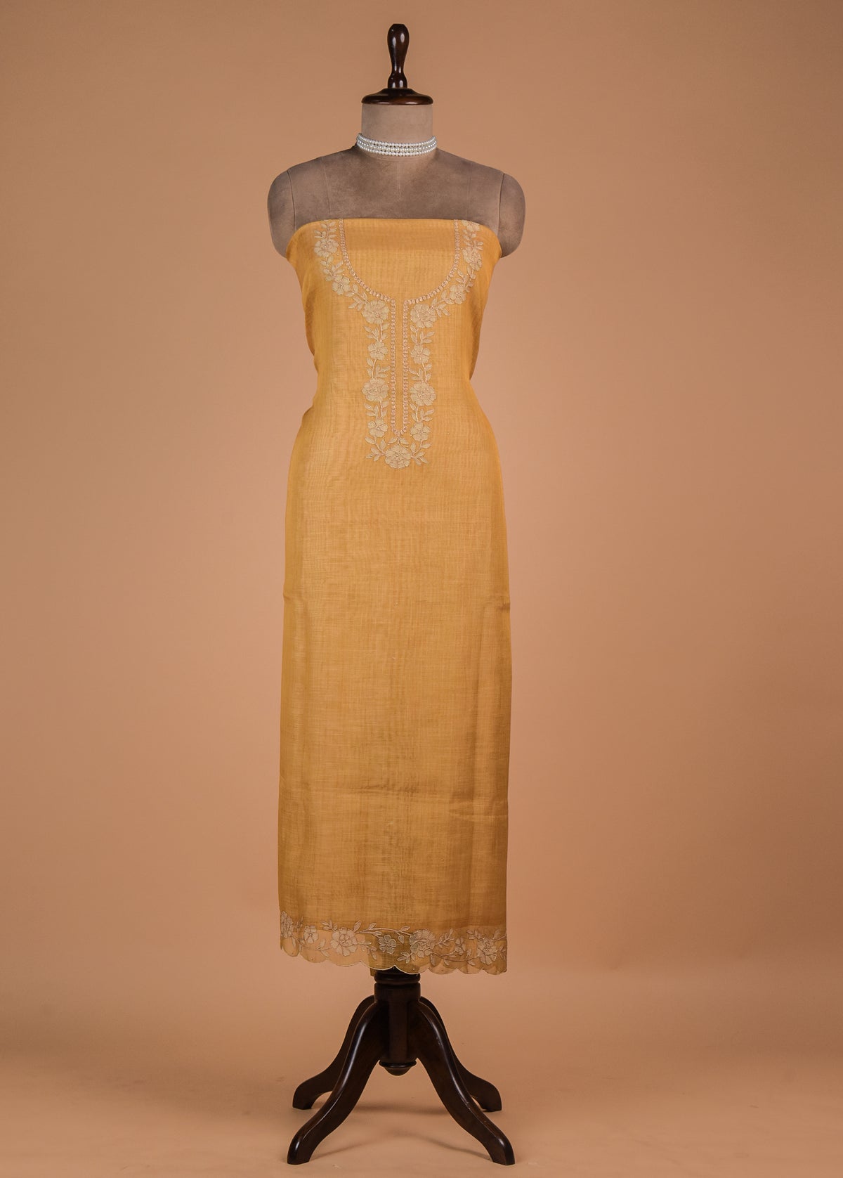 Yellow Cotton Dress Material