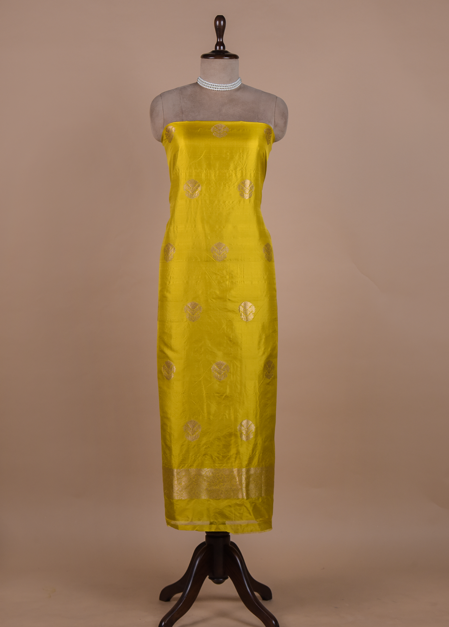 Yellow Silk Dress Material