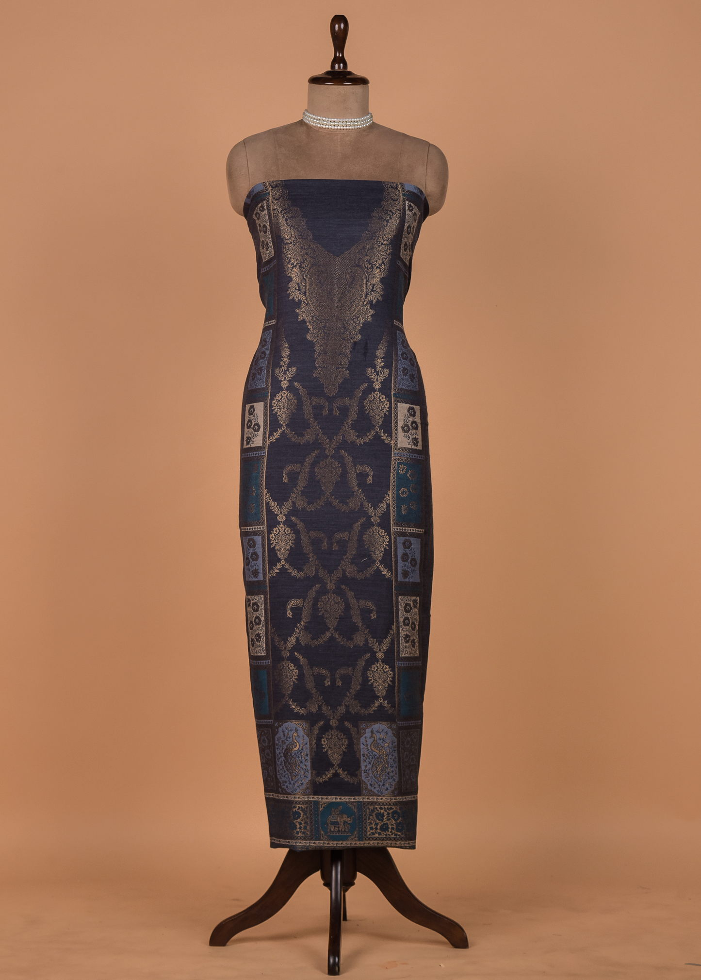 Blue Pashmina Dress Material