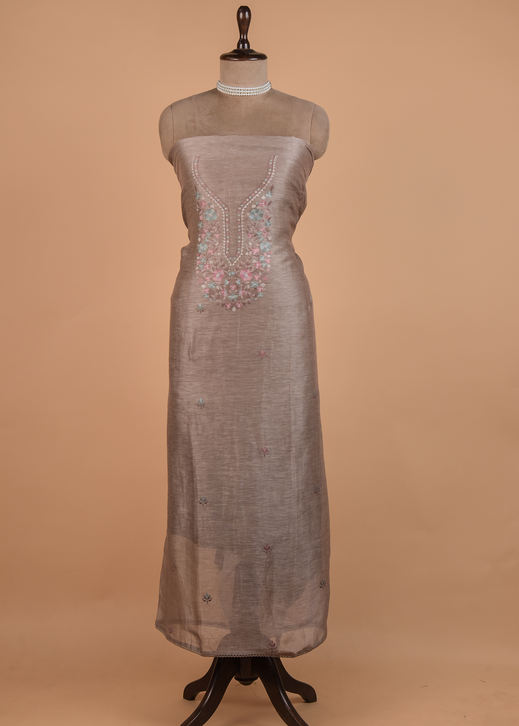 Brown Linen Dress Material