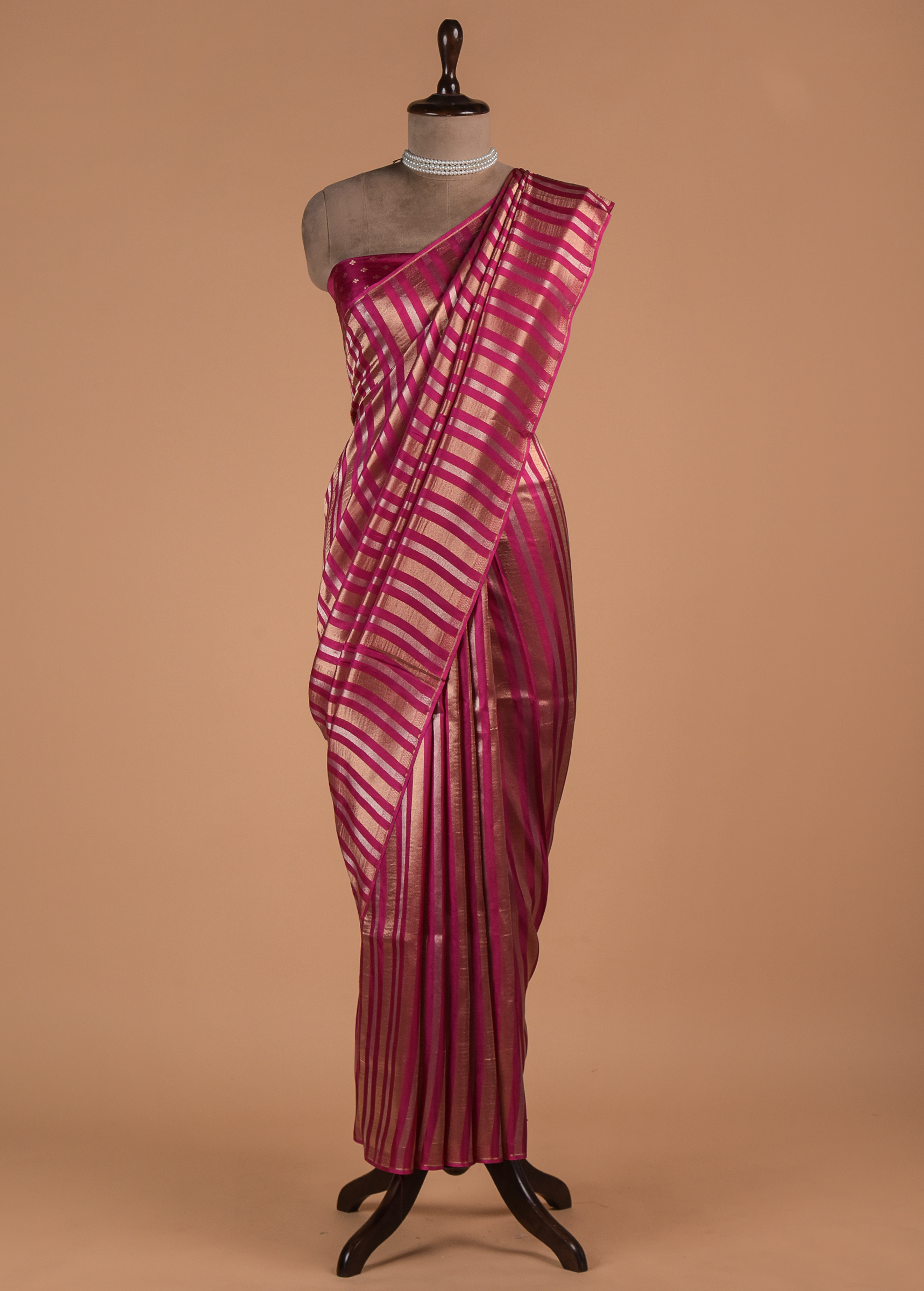 Pink Banarasi Handwoven Art Silk Saree