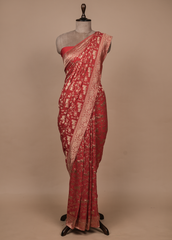 Red Georgette Banarasi Saree