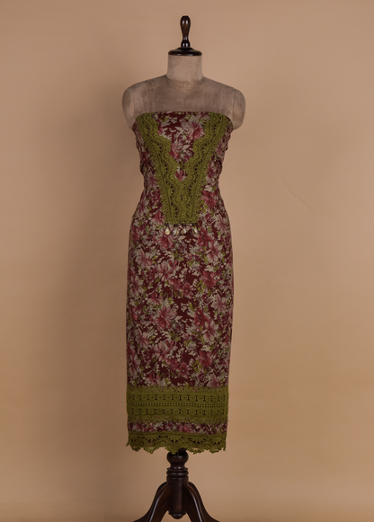 Multicoloured Chanderi Dress Material