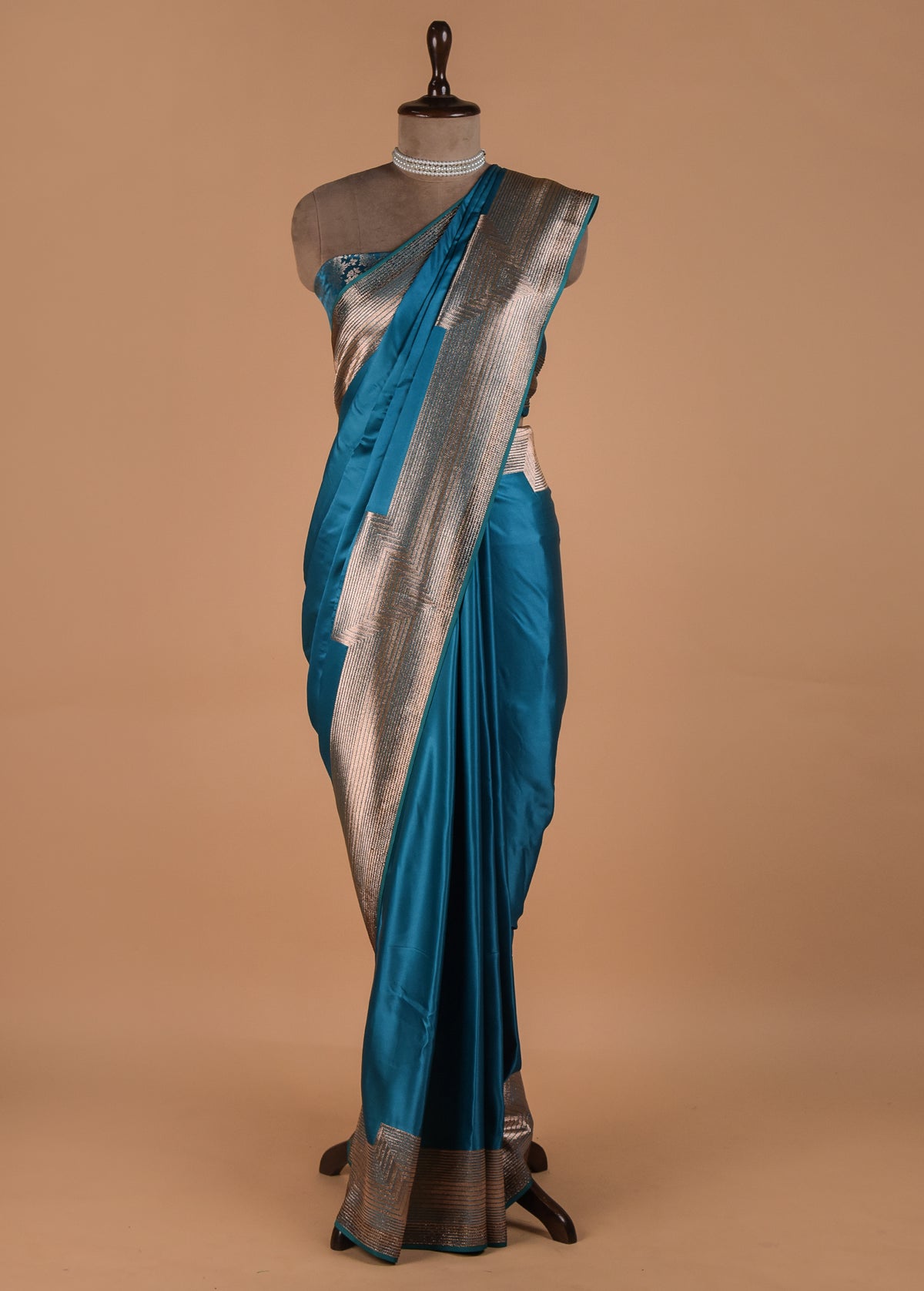 Blue Art Satin Banarasi Saree