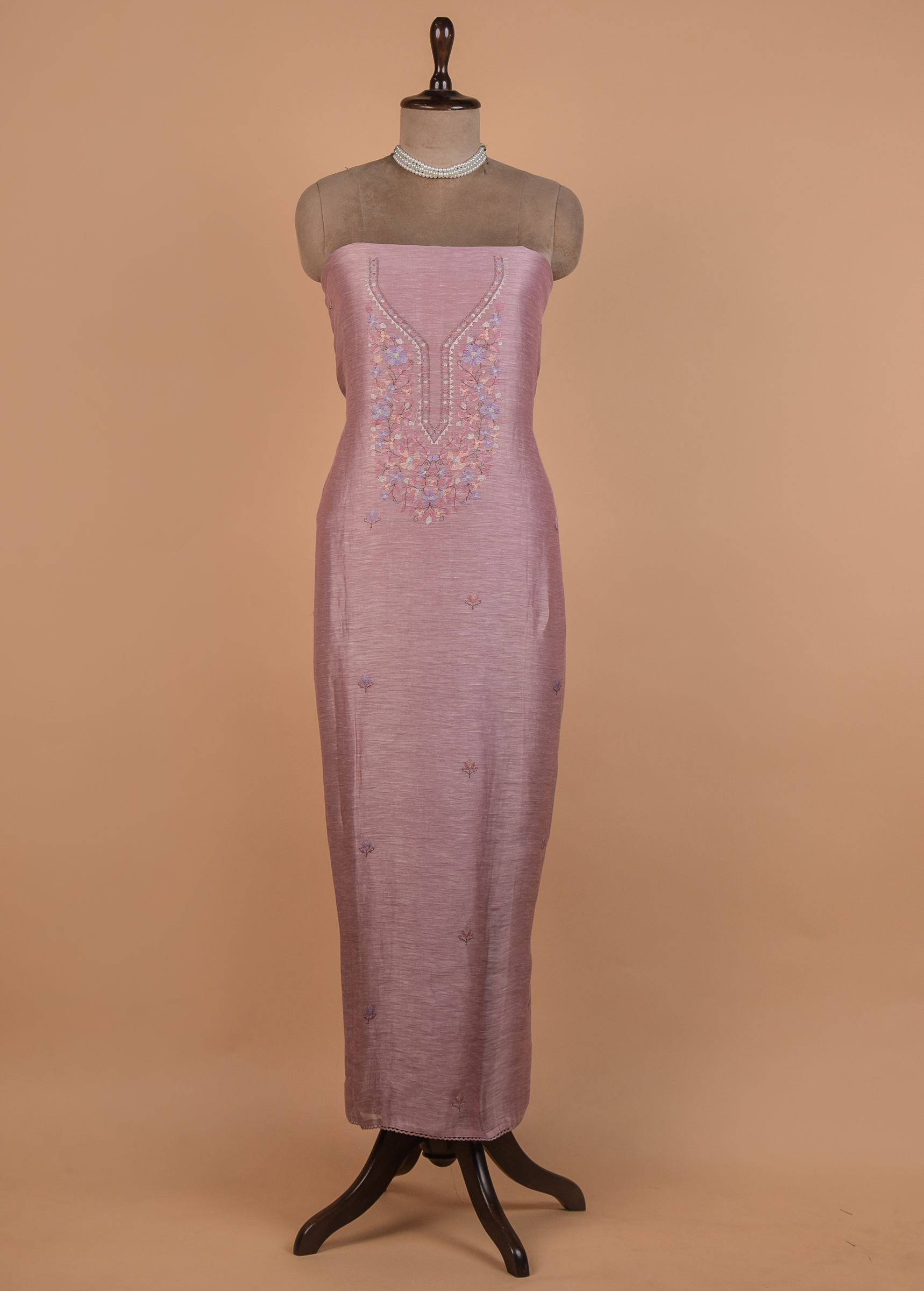 Pink Linen Dress Material