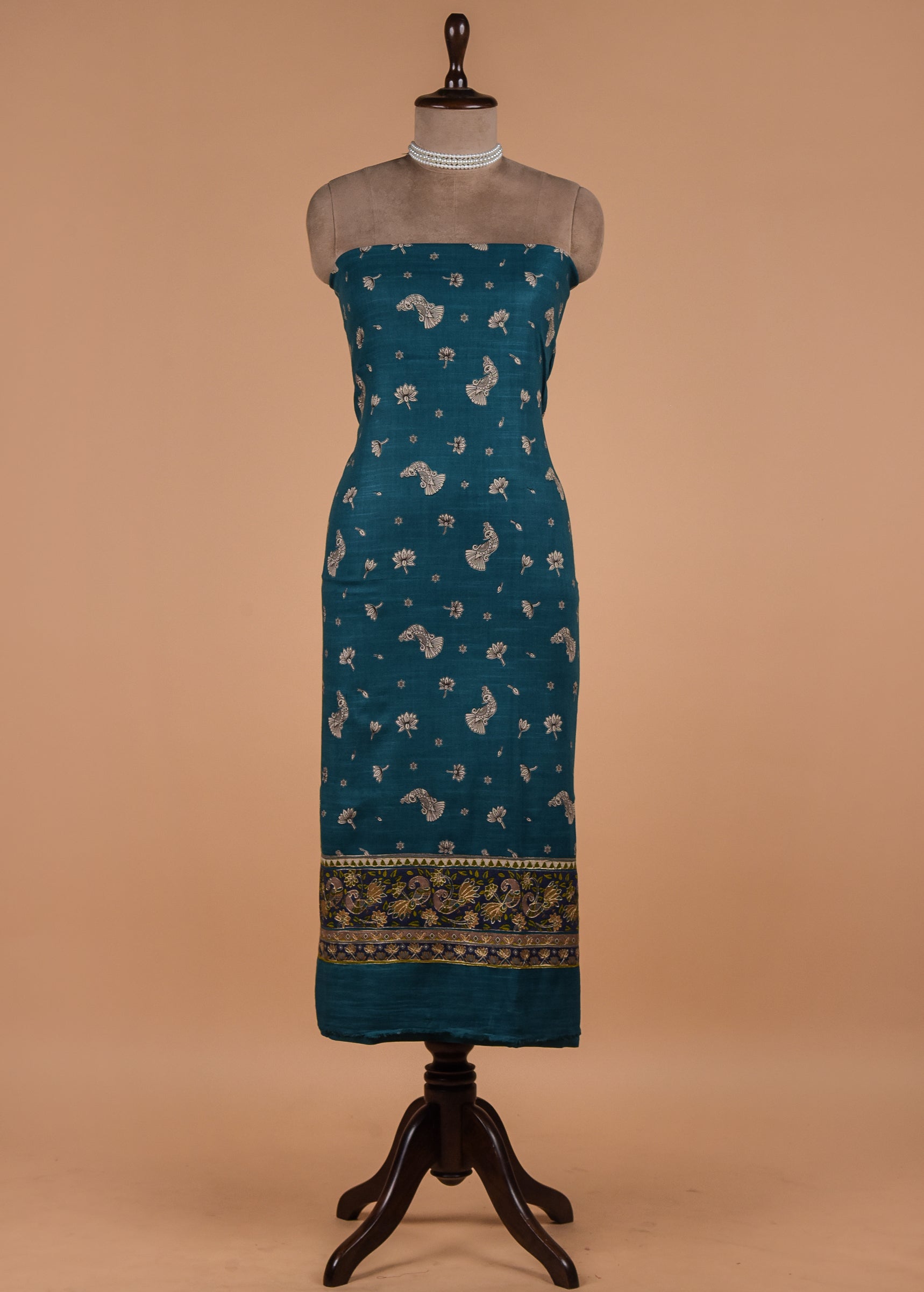 Blue Cotton Silk Dress Material