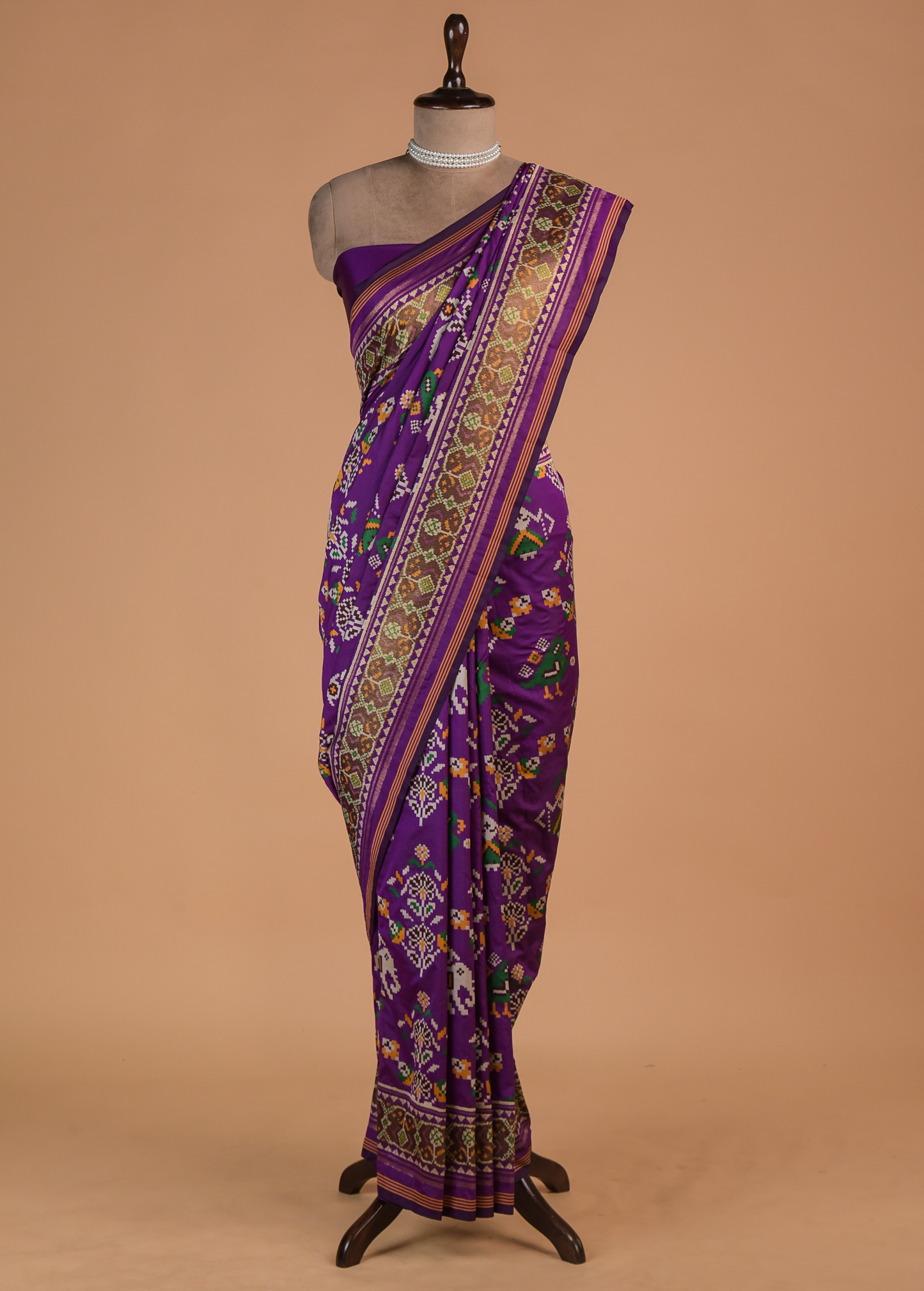 Purple Art Silk Patola Saree